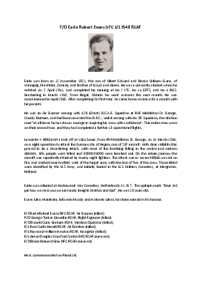 A preview of a PDF biography for Evans, Earle Robert
